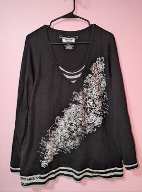 Y2K Maxim Metallic Floral Long Sleeve